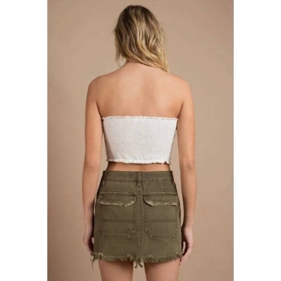 NWOT Free People Army Green Utility Mini Skirt - Gorpcore Grunge Y2K Revive Boho - Picture 10 of 16